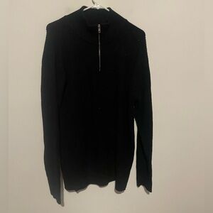 Black ribbed 3/4 zip‎ sweater size 2XL unisex